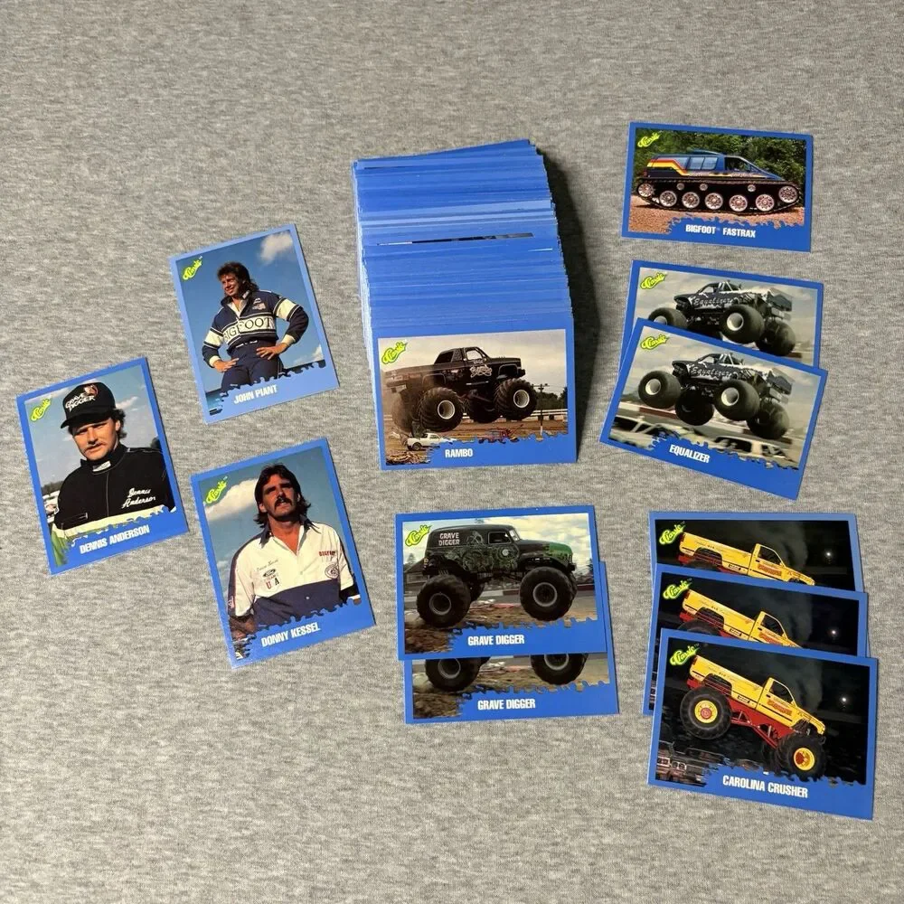 1990 Classic Monster Truck Cards Lot of 137 with Grave Digger Carolina Crusher‎